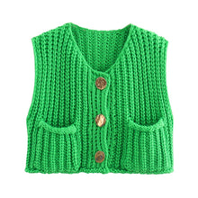 Load image into Gallery viewer, Chunky Knit Button Front Vest
