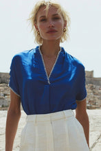Load image into Gallery viewer, Whipstitch Drop Shoulder Regular Blouse
