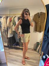 Load image into Gallery viewer, Beige Vegan Leather Modern Shorts
