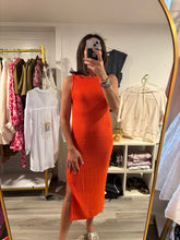 Load image into Gallery viewer, Orange Knit Tank Dress
