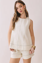Load image into Gallery viewer, Contrast Stitch Detail Sleeveless A-Line Top
