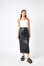 Load image into Gallery viewer, Black Vegan Leather Maxi Skirt
