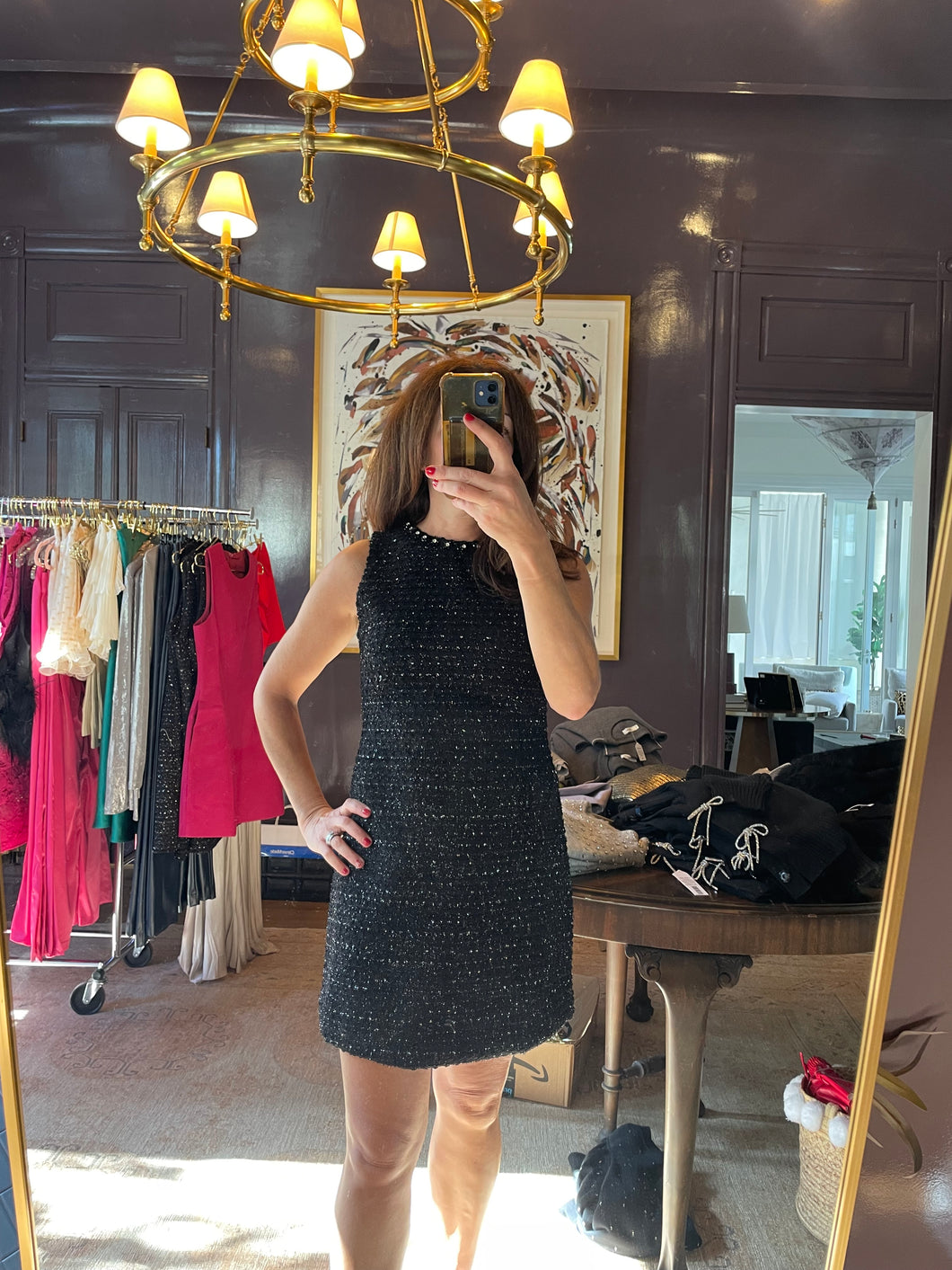 Black Tweed Mini Dress