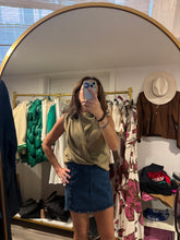 Load image into Gallery viewer, Taupe Sleeveless draped top
