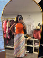 Load image into Gallery viewer, Multi Colored Stripe Bias Cut Skirt
