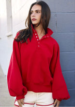 Load image into Gallery viewer, Snap Collared Sweatshirt
