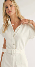 Load image into Gallery viewer, White Denim Belted Romper
