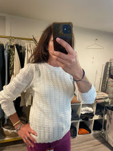 Load image into Gallery viewer, White Scalloped Neck Sweater
