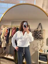 Load image into Gallery viewer, Custom Mardi Gras V neck Hoodie Sweatshirt with raw hem
