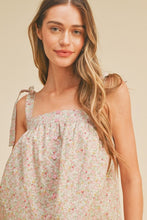 Load image into Gallery viewer, Pink Floral Tie Shoulder Tank
