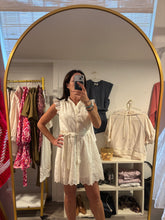 Load image into Gallery viewer, Ivory Tie Waist Mini Dress

