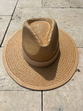 Load image into Gallery viewer, Tan Straw Hat With Leather Band
