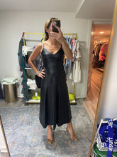Load image into Gallery viewer, Black Faux Leather Midi Dress
