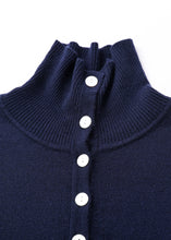 Load image into Gallery viewer, Navy Knit Button Front  Sweater
