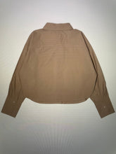 Load image into Gallery viewer, Tan Cropped Button Front Poplin Top
