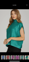 Load image into Gallery viewer, Metallic Foil Mock Neck Sweater
