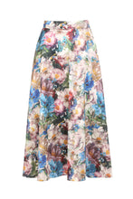 Load image into Gallery viewer, Floral Print Satin Midi Skirt
