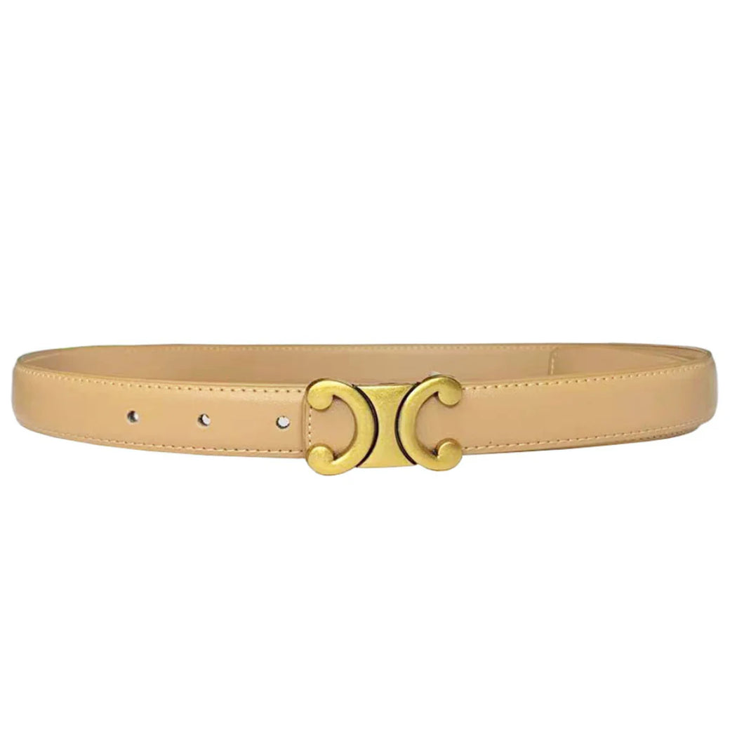 Tan Belt with Gold Buckle