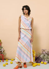 Load image into Gallery viewer, Multi Colored Stripe Bias Cut Skirt
