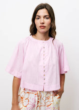 Load image into Gallery viewer, Light Pink Button Front Blouse with high low hem
