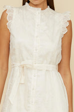 Load image into Gallery viewer, Ivory Tie Waist Mini Dress
