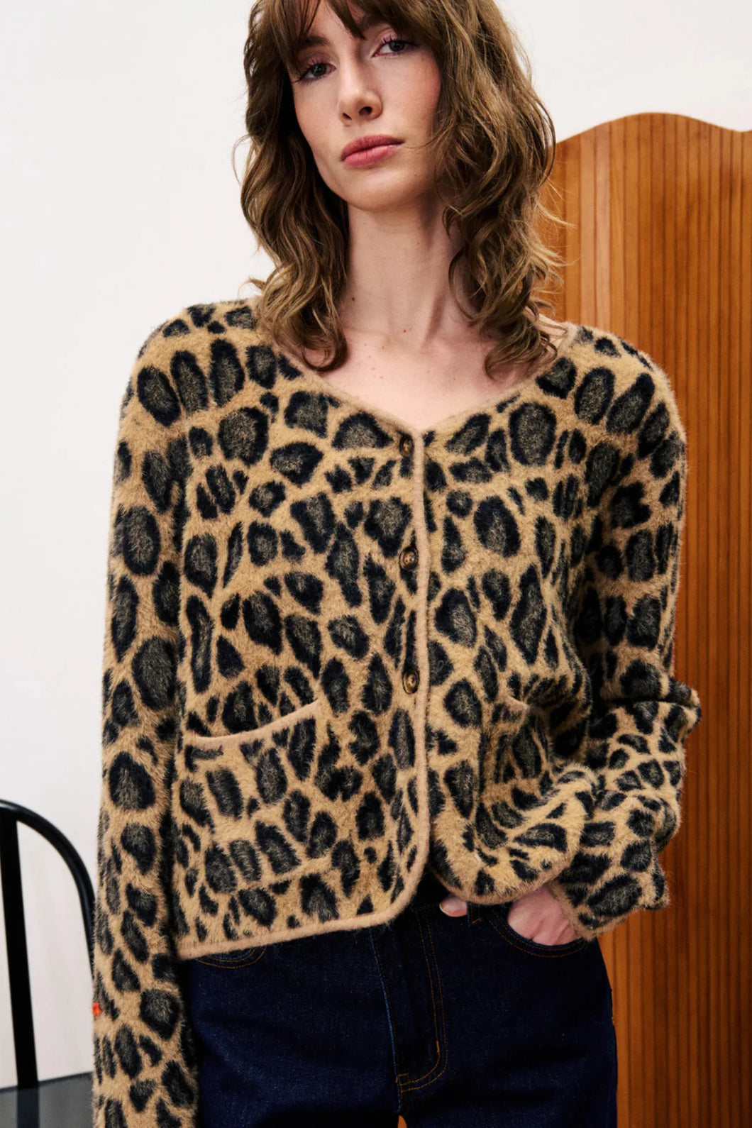 Leopard Pattern Cardigan Sweater