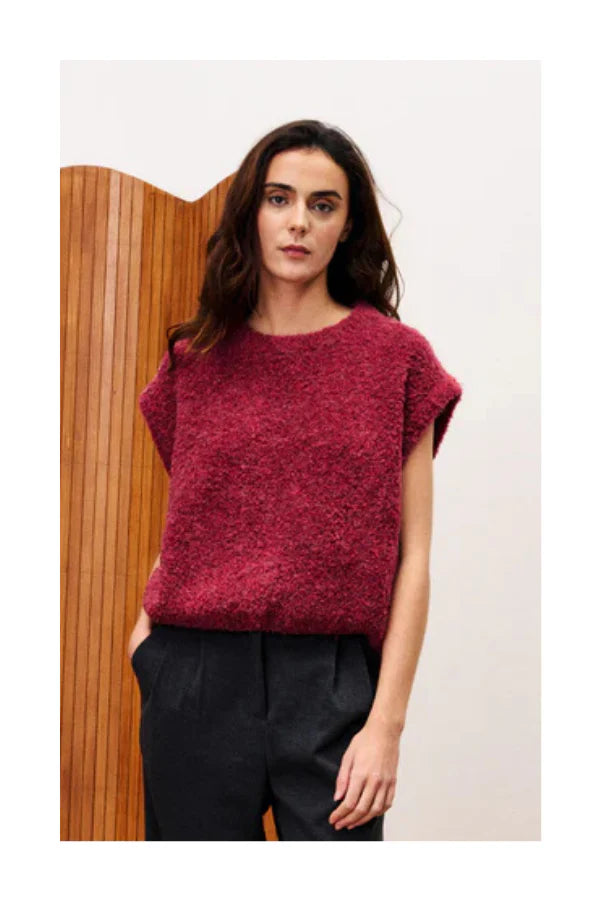 Bordeaux Cap sleeve sweater