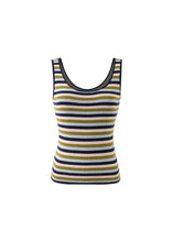 Load image into Gallery viewer, Navy and Tan Stripe Knit Tank

