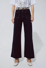 Load image into Gallery viewer, Wide Leg Jean with Pocket Detail
