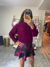 Load image into Gallery viewer, Magenta Textured Crew Neck Sweater

