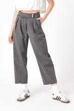 Load image into Gallery viewer, Grey Tab Waist Barrel Leg Denim
