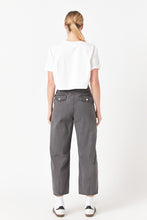 Load image into Gallery viewer, Grey Tab Waist Barrel Leg Denim
