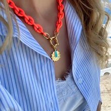 Load image into Gallery viewer, Acrylic Orange Chain Necklace
