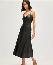 Load image into Gallery viewer, Black Faux Leather Midi Dress
