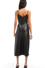 Load image into Gallery viewer, Black Faux Leather Midi Dress

