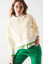 Load image into Gallery viewer, Stripe Sweater with Contrasting Stripe at Hem
