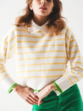 Load image into Gallery viewer, Stripe Sweater with Contrasting Stripe at Hem
