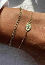 Load image into Gallery viewer, Gold Chain Evil Eye Bracelet- set of 3
