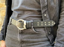 Load image into Gallery viewer, Black with Silver Studded Belt
