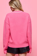 Load image into Gallery viewer, Pink Varsity Sweater With Heart
