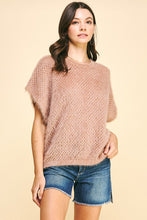 Load image into Gallery viewer, Dark Blush Open Knit Sweater
