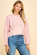 Load image into Gallery viewer, Light Pink Sweater with Stars
