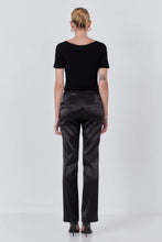 Load image into Gallery viewer, Black Satin Straight Leg Pants
