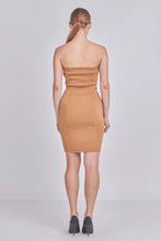 Load image into Gallery viewer, Camel Scuba Strapless Tank Dress

