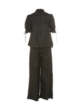 Load image into Gallery viewer, Black Linen Pant Set
