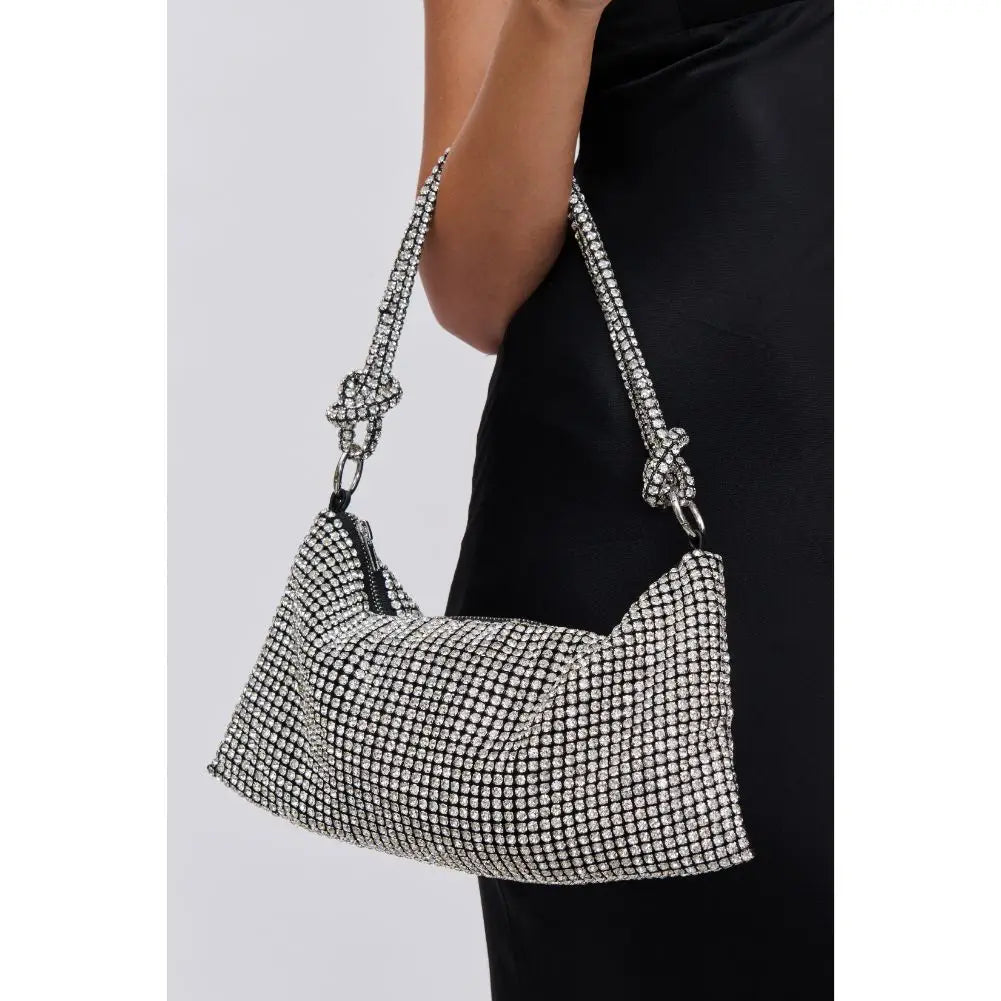 Silver Beaded cocktail purse