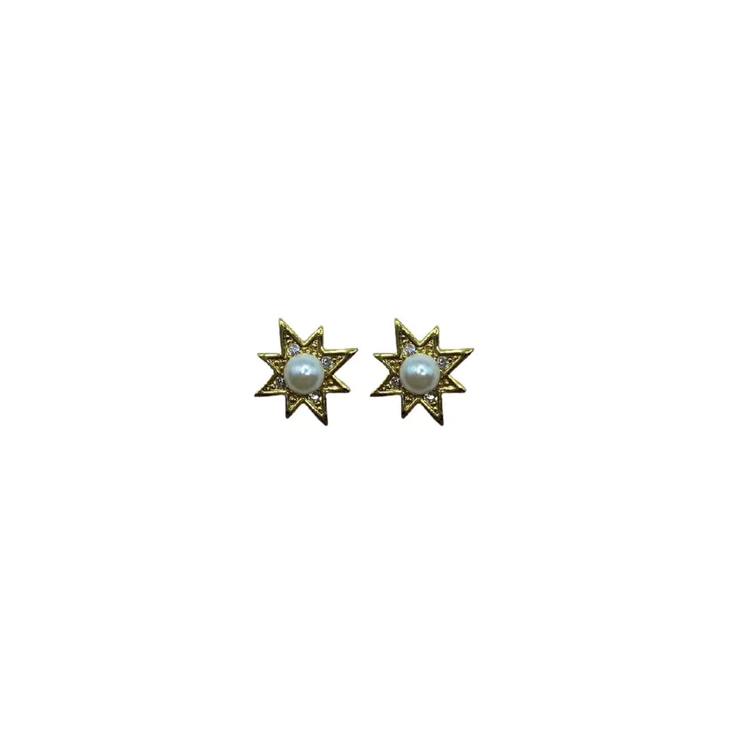 Pearl Star Stud Earrings