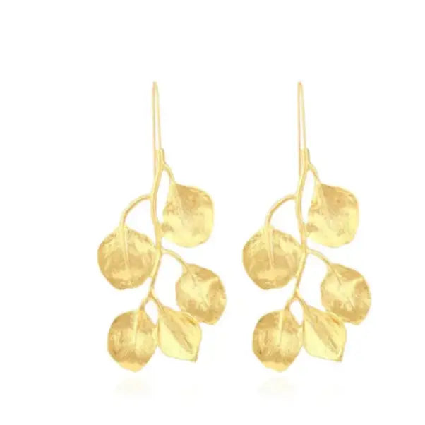 Gold Leaf Drop Earrings