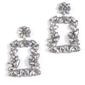 Crystal Square Drop Earrings