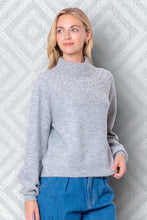 Load image into Gallery viewer, Jeweled Grey Mock Neck Sweater
